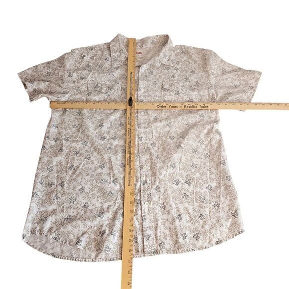 Levi's Strauss & Co. Floral Button Up Shirt White Beige Summer‎ XXL 2XL Western - Picture 6 of 6